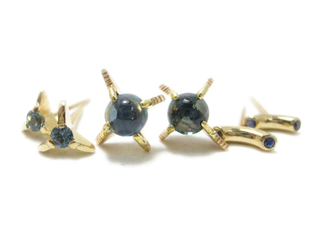 One of a kind sapphire earring banner image - Sharon Z Jewelry - Handmade in San Francisco